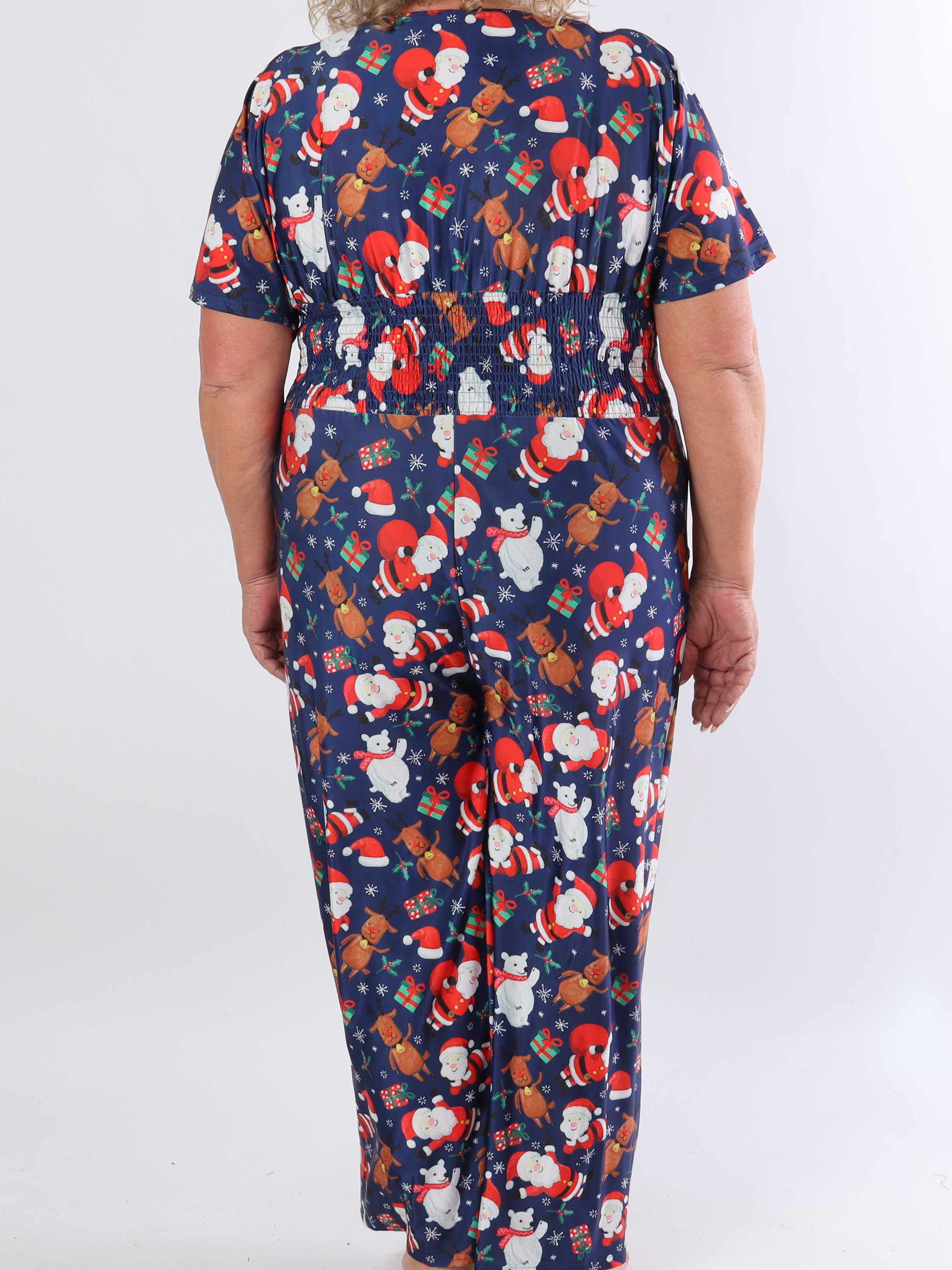 Pams Christmas Jumpsuit - Elastisk jumpsuit i plusstorlek med julmotiv